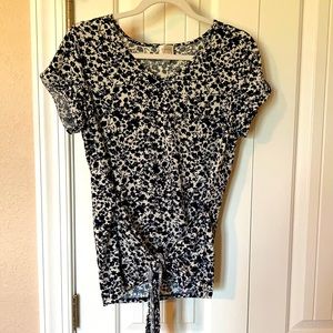 Cupio tie-front floral blouse